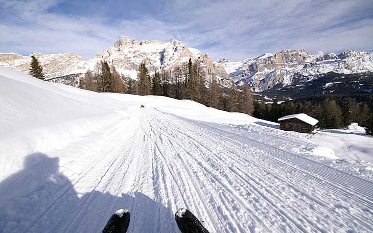 Spaß auf dem Rodelbahn Trú Foram in San Cassiano